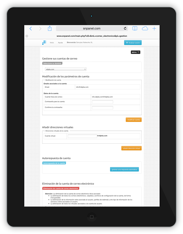 gestión de todas su documentación y servicios de forma electrónica